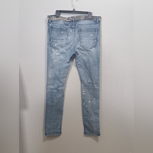 GFTD Los Angeles Distress Rip Studded Waist, Men's Jeans Size 36. - Picture 13 of 16